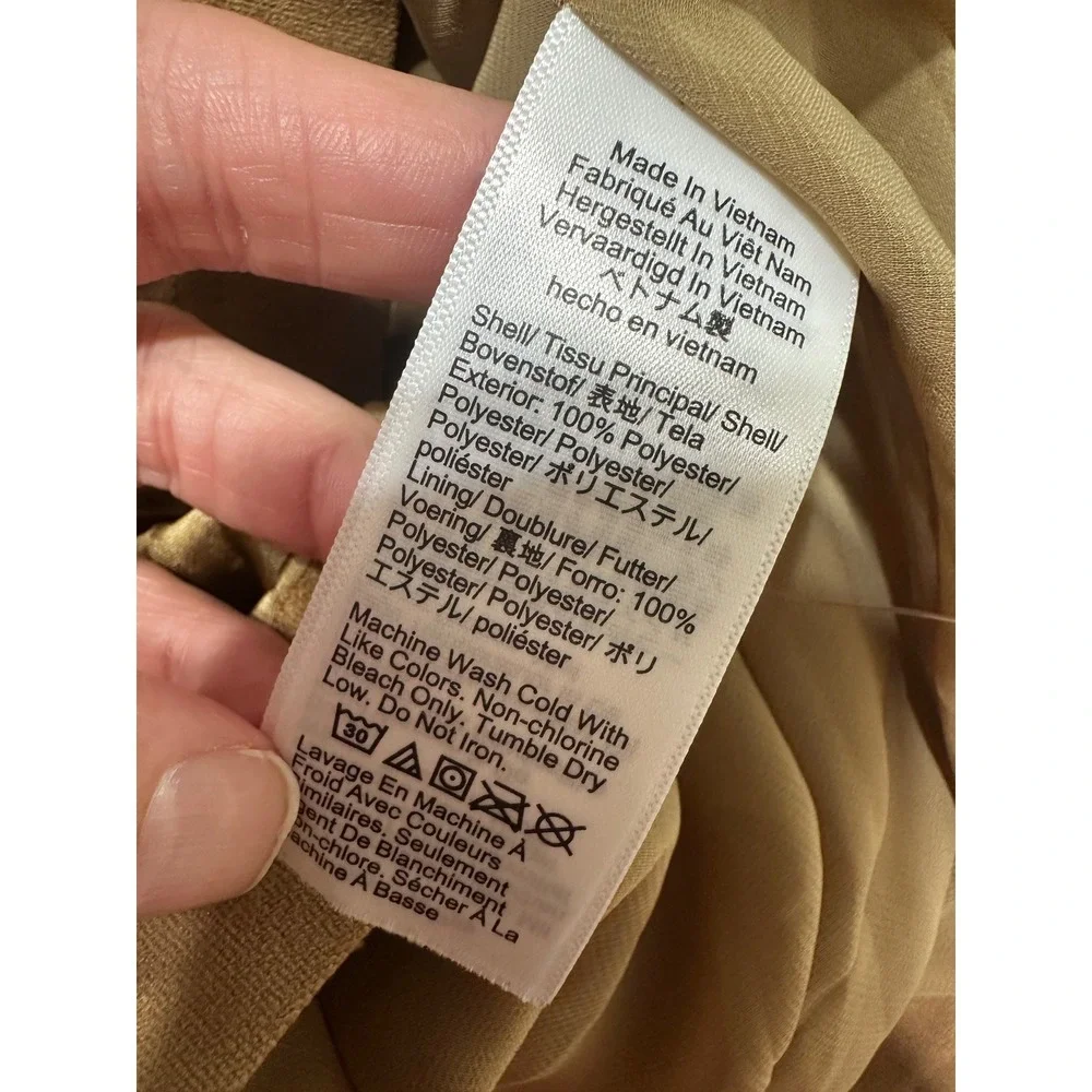 J.Crew Gwyneth Pleated Slip Skirt Bronze Gold Satin Midi Accordion Pleats Large - Picture 8 of 8
